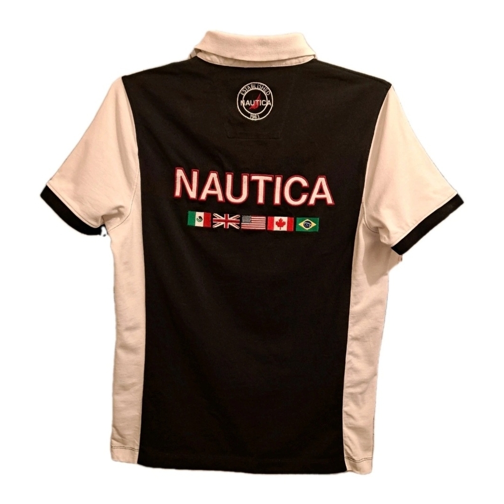 Nautica 2018 Sailing International Men's Polo Shirt Short Sleeve Size Large Slim - Picture 2 of 9